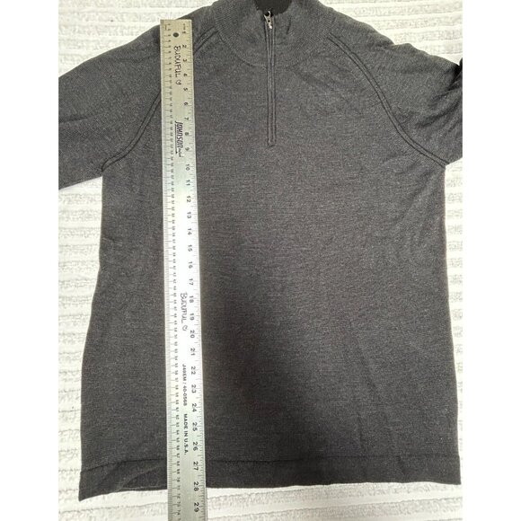 Horny Toad Mens Wool 1/4 Zip Mock Pullover Sweater Size Large Gray Lightweight - Picture 3 of 8